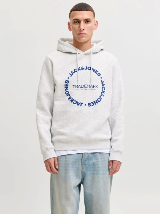 Foto van product JACK & JONES Sweatshirt 'JJBENSON' enziaan / wit gemêleerd