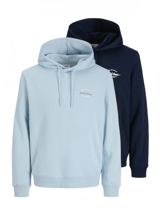 Foto van product JACK & JONES Sweatshirt 'JJBRANDON' lichtblauw / donkerblauw / wit