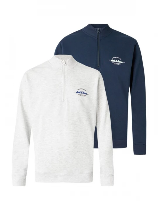 Foto van product JACK & JONES Sweatshirt 'JJBRANDON' marine / zwart / wit / wit gemêleerd
