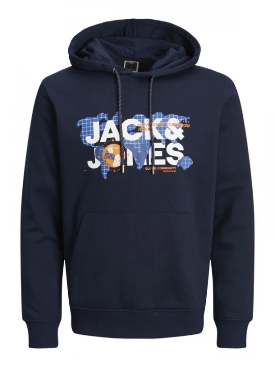 Foto van product JACK & JONES Sweatshirt 'JJDust' navy / smoky blue / oranje / wit