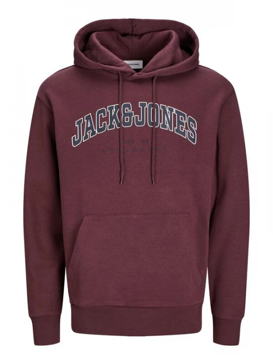 Foto van product JACK & JONES Sweatshirt 'JJECaleb' donkerblauw / wijnrood / wit