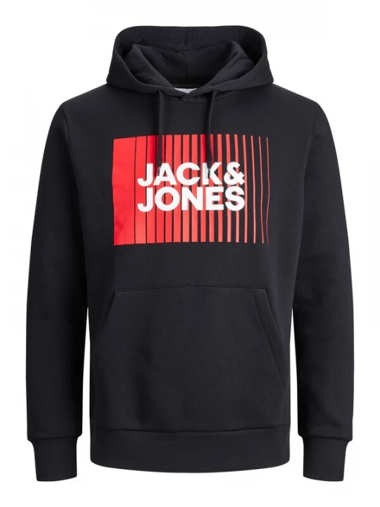 Foto van product JACK & JONES Sweatshirt 'JJECorp' cranberry / zwart / wit
