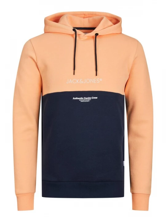 Foto van product JACK & JONES Sweatshirt 'JJERyder' navy / abrikoos / zwart / wit
