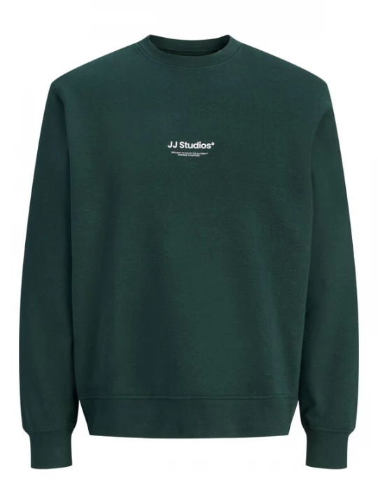 Foto van product JACK & JONES Sweatshirt 'JJESoho' donkergroen / wit