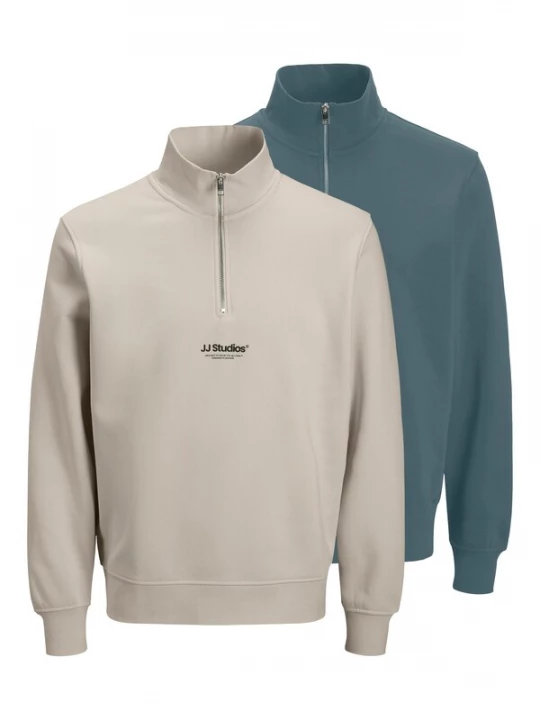 Foto van product JACK & JONES Sweatshirt 'JJESOHO' taupe / cyaan blauw / zwart