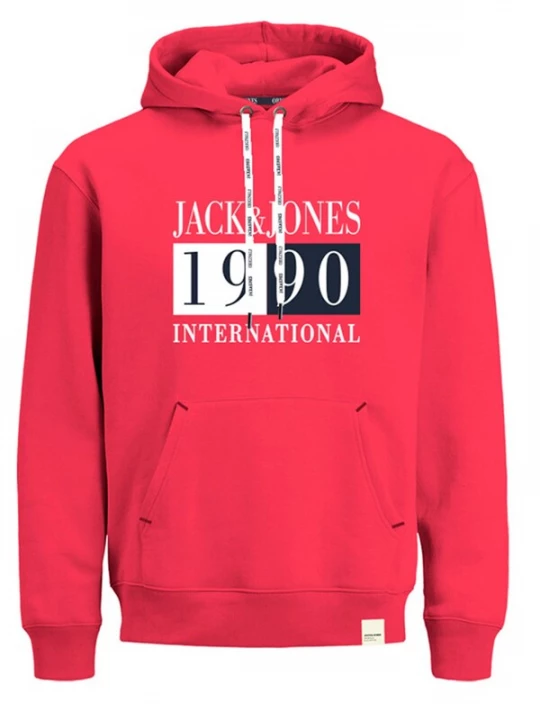 Foto van product JACK & JONES Sweatshirt 'JJInternational' rood / zwart / wit