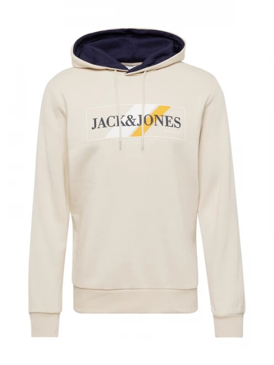 Foto van product JACK & JONES Sweatshirt 'JJLoof' lichtbeige / safraan / zwart / wit