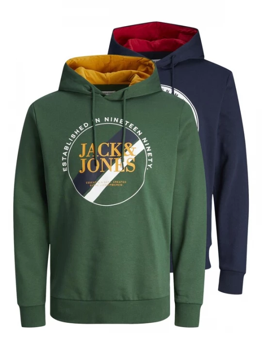 Foto van product JACK & JONES Sweatshirt 'JJLoof' navy / curry / groen / karmijnrood