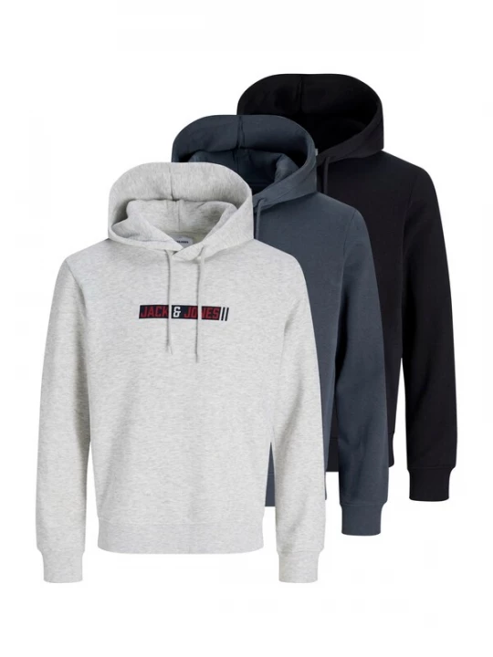 Foto van product JACK & JONES Sweatshirt 'JJMUNK' marine / rood / zwart / wit gemêleerd