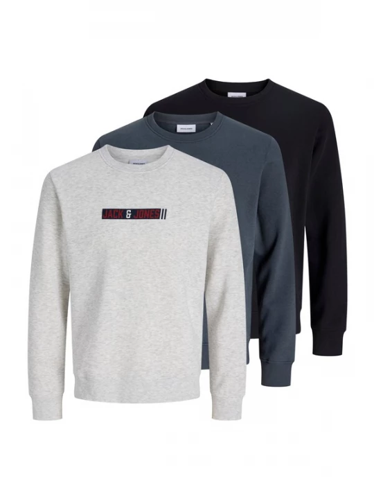 Foto van product JACK & JONES Sweatshirt 'JJMUNK' navy / donkerrood / zwart / wit gemêleerd