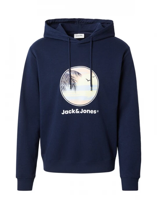 Foto van product JACK & JONES Sweatshirt 'JJPERRY' navy / lichtgeel / pasteloranje / wit