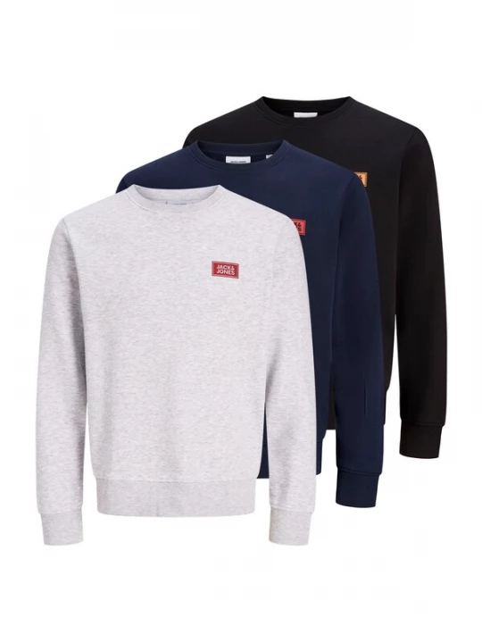 Foto van product JACK & JONES Sweatshirt 'JJRush' navy / grijs gemêleerd / zwart