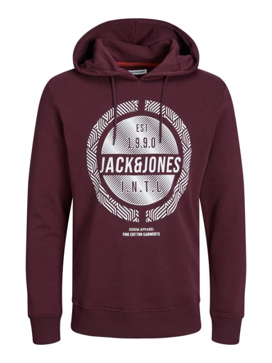 Foto van product JACK & JONES Sweatshirt 'JJStein' wijnrood / wit