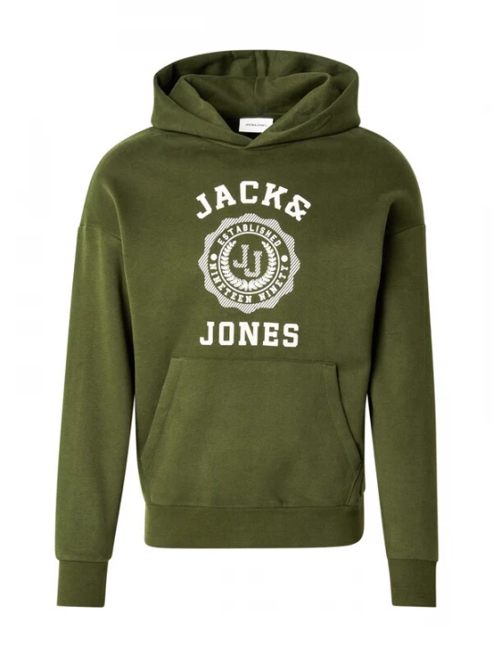 Foto van product JACK & JONES Sweatshirt 'JJVICTO' olijfgroen / wit