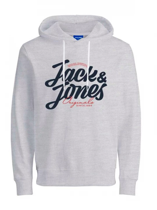 Foto van product JACK & JONES Sweatshirt 'JORList' lichtgrijs / rood / zwart