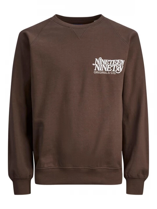 Foto van product JACK & JONES Sweatshirt 'JORRedhook' chocoladebruin / wit
