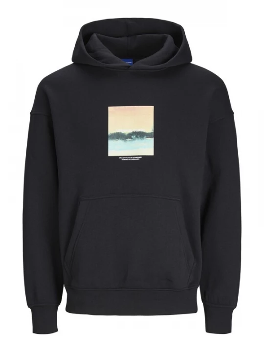 Foto van product JACK & JONES Sweatshirt 'JORVesterbro Aqua' aqua / lichtoranje / zwart / wit
