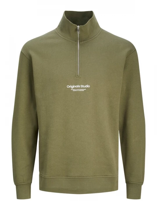 Foto van product JACK & JONES Sweatshirt 'JORVesterbro' olijfgroen / offwhite