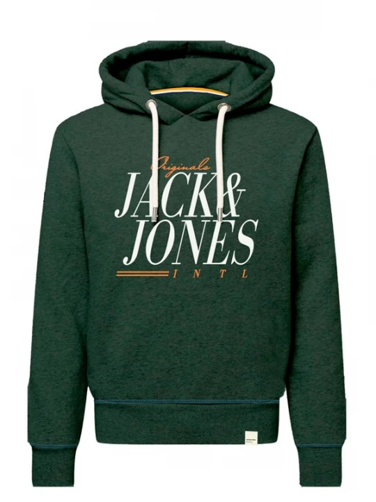 Foto van product JACK & JONES Sweatshirt 'JORWonder' groen gemêleerd / oranje / wit