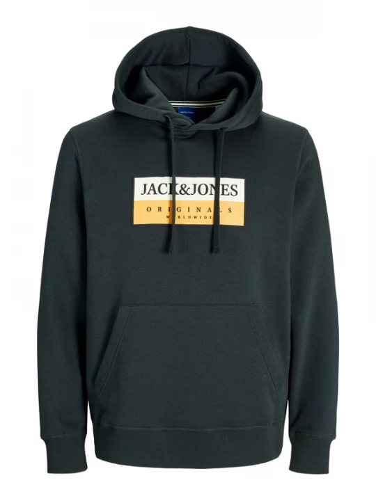 Foto van product JACK & JONES Sweatshirt 'JWHFREDERIKSBERG' donkerblauw / geel / zwart / wit