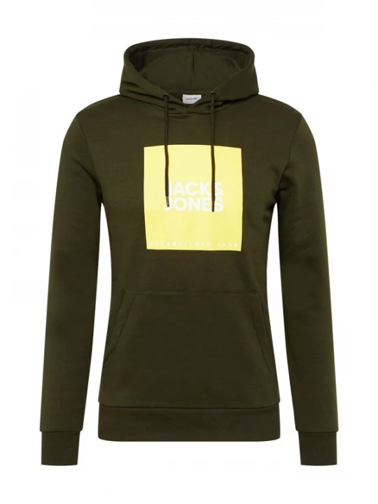 Foto van product JACK & JONES Sweatshirt 'Lock' chocoladebruin / geel / wit