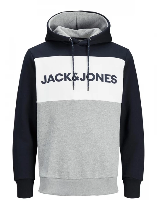 Foto van product JACK & JONES Sweatshirt nachtblauw / grijs gemêleerd / wit