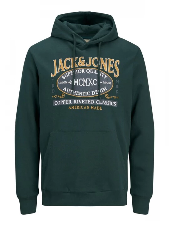 Foto van product JACK & JONES Sweatshirt 'New Denim' geel / grijs / donkergroen / wit