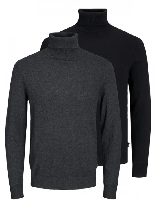 Foto van product JACK & JONES Trui 'Emil Knit' zwart gemêleerd