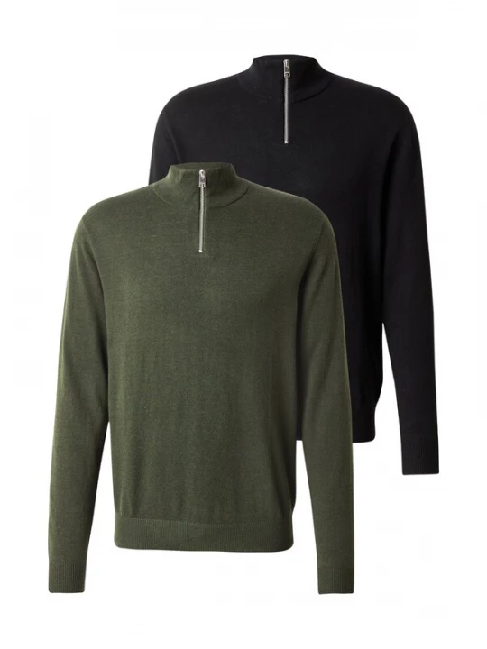 Foto van product JACK & JONES Trui 'JJEEMIL' olijfgroen / zwart