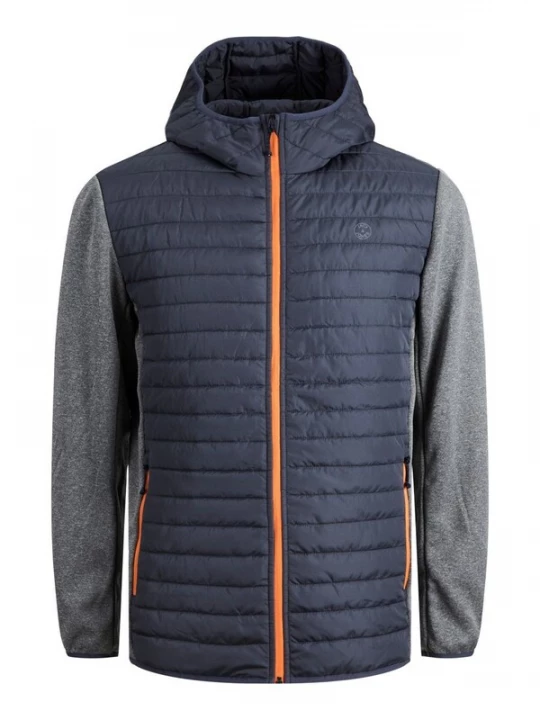 Foto van product JACK & JONES Tussenjas 'JJEMulti' donkerblauw / grijs gemêleerd / oranje / wit