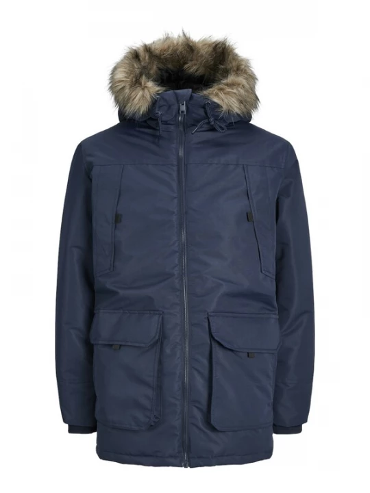 Foto van product JACK & JONES Winterparka 'JJEConstruct' donkerblauw / lichtbruin