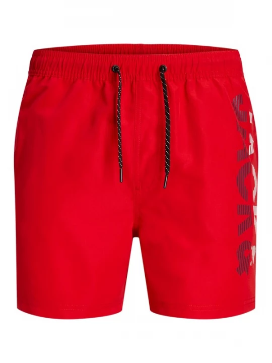 Foto van product JACK & JONES Zwemshorts 'Fiji' rood / zwart / wit