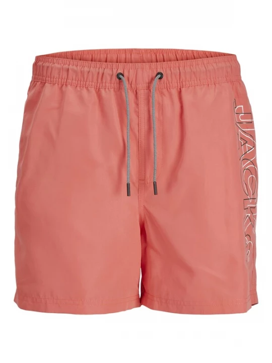 Foto van product JACK & JONES Zwemshorts 'JPSTFiji' koraal / zwart / wit