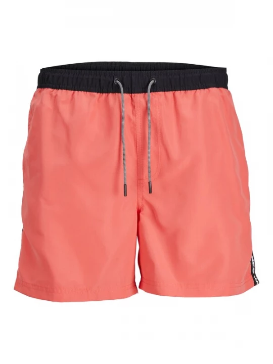 Foto van product JACK & JONES Zwemshorts 'JPSTFiji' koraal / zwart / wit