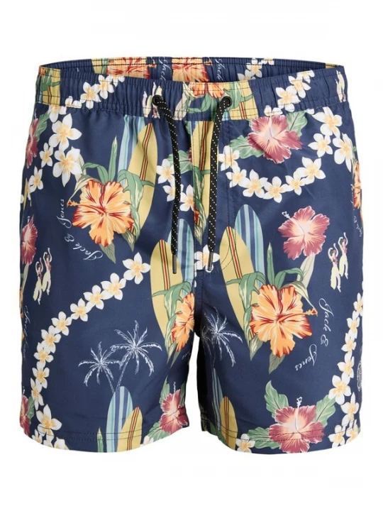 Foto van product JACK & JONES Zwemshorts 'JPSTFiji' nachtblauw / groen / oranje / oudroze