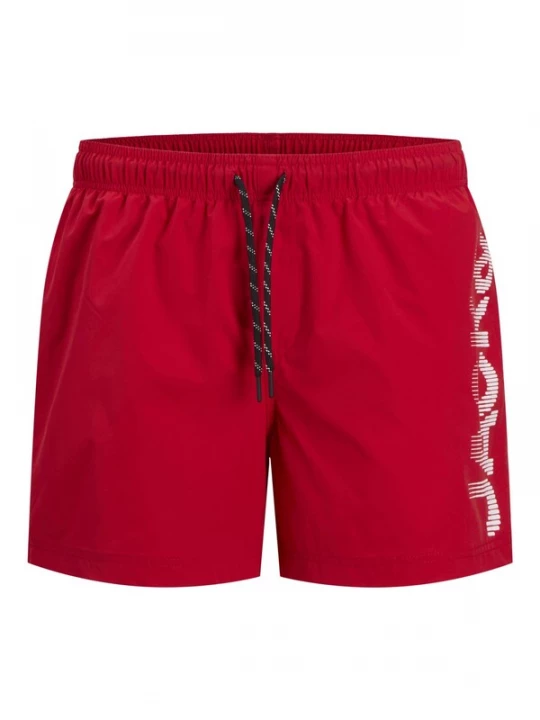 Foto van product JACK & JONES Zwemshorts 'JPSTMaui' karmijnrood / wit