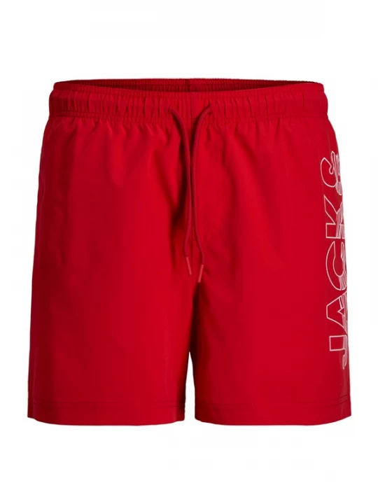 Foto van product JACK & JONES Zwemshorts 'JPSTMaui' knalrood / wit
