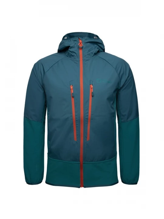 Foto van product JACK WOLFSKIN Outdoorjas blauw / petrol / oranje gemêleerd