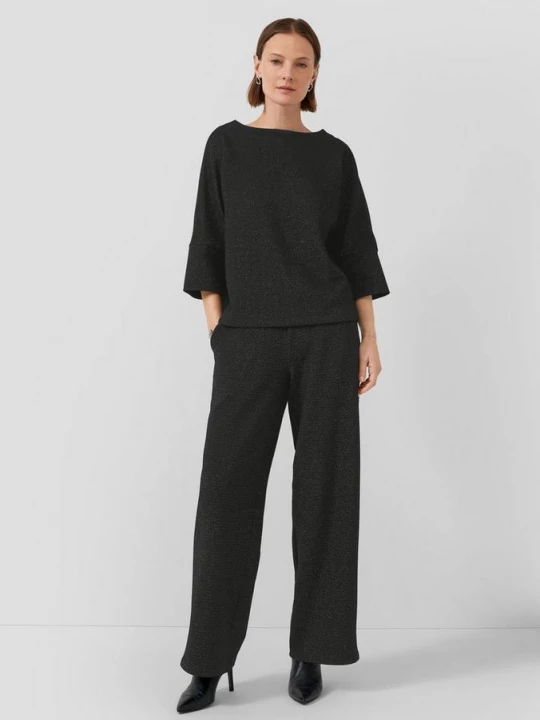 Foto van product Jacquard broek met glittergaren en elastische tailleband s.Oliver zwart
