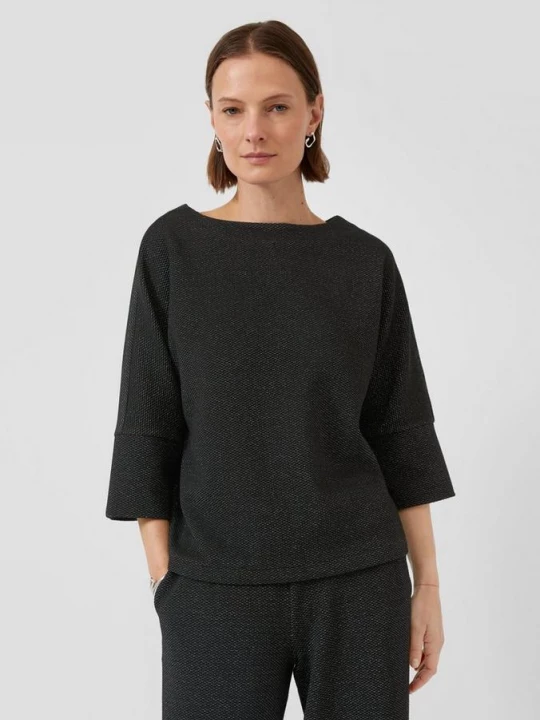 Foto van product Jacquard sweatshirt met glittergaren en vleermuismouwen s.Oliver zwart