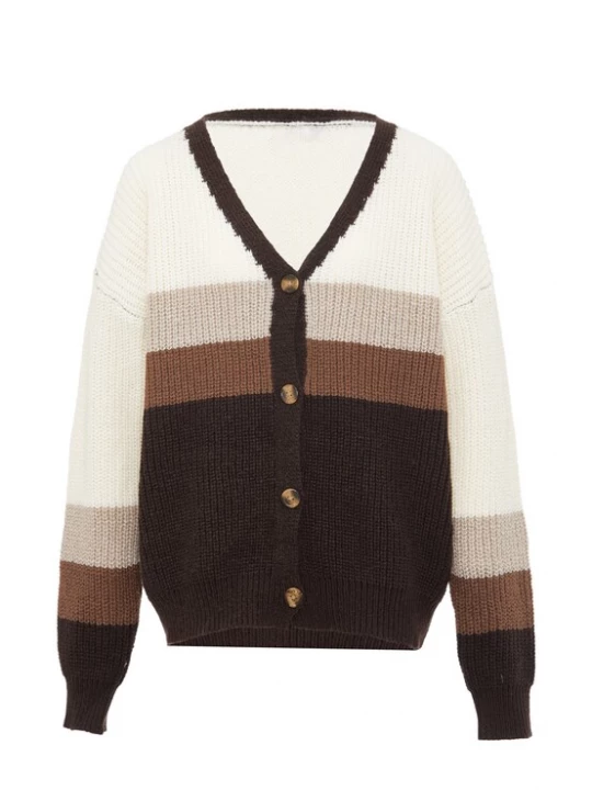 Foto van product Jalene Gebreid vest beige / crème / bruin