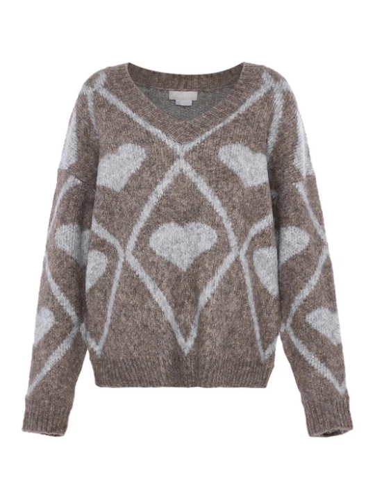 Foto van product Jalene Trui bruin gemêleerd / stone grey