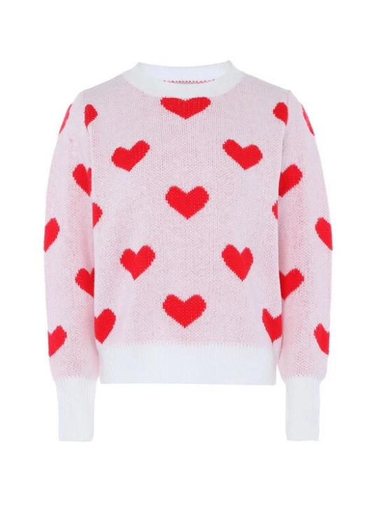 Foto van product Jalene Trui lichtroze / rood / wit