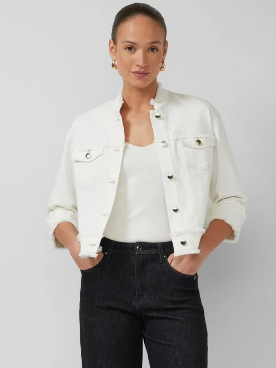 Foto van product Jas van viscose-katoenmix met franjes s.Oliver crème