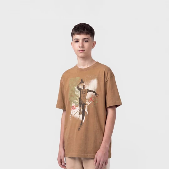 Foto van product JDB MJ Retro Hangtime Short Sleeve Tee Jordan bruin