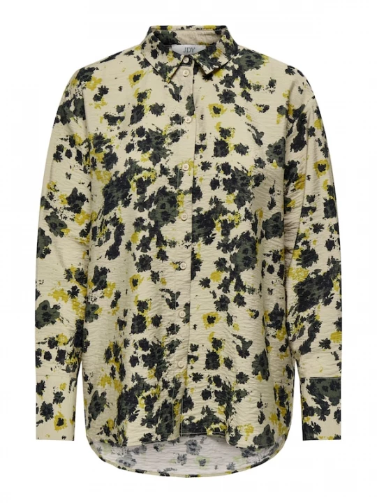 Foto van product JDY Blouse 'JDYELIA' ecru / limoen / spar / zwart