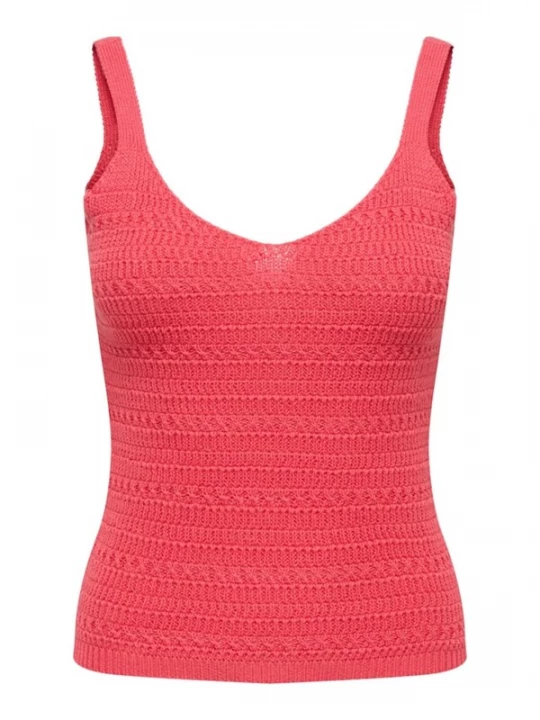 Foto van product JDY Gebreide top 'JDYTROPICA S / L V-NECK TOP' cranberry