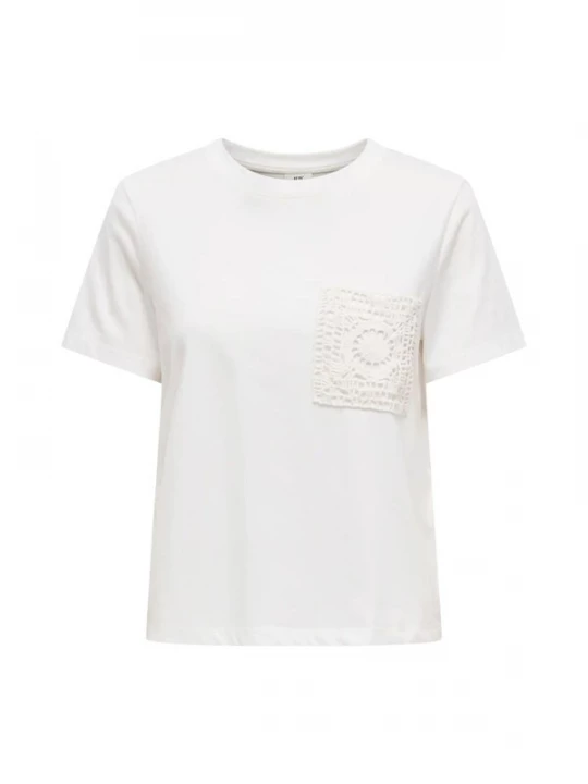 Foto van product JDY Shirt 'JDY JDYSELMS / CROCHET POCKET TOP JRS NOOS MAGLIONCINO' wit