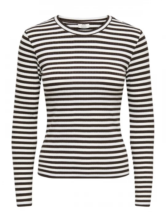 Foto van product JDY Shirt 'JDYFRANSISKA' donkerbruin / wit
