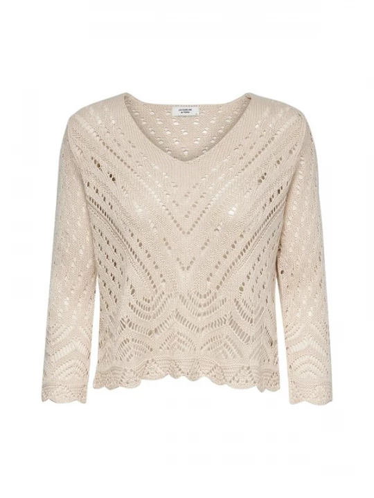Foto van product JDY Trui 'JDY JDYNEW SUN 3 / 4 CROPPED PULLOVER KNT NOOS MAGLIONCINO' beige